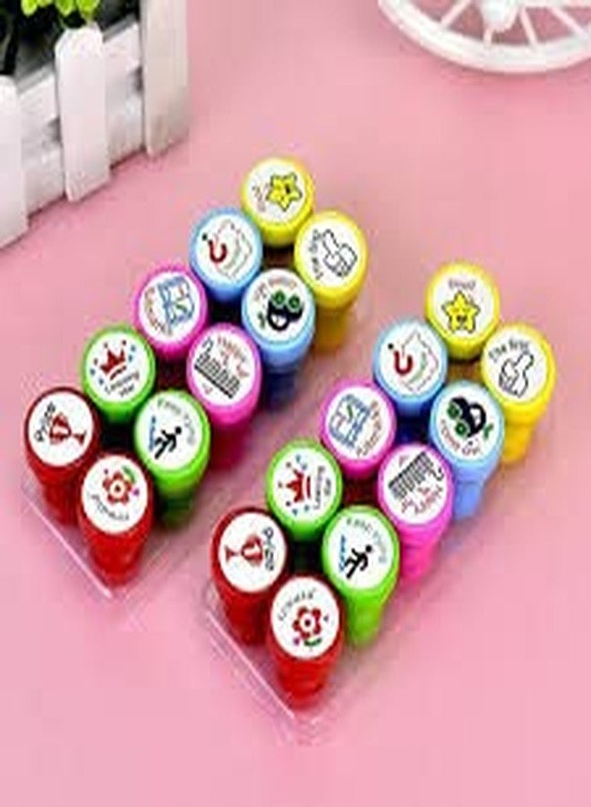 Perpetual Bliss 20 Piece Motivation Self-Inking Stamper for Kids Learning Toys Art & Craft Scrapbooking School Supplies (Pack of 2) - Image 1